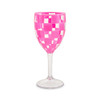 MacKenzie-Childs Pink Check Acrylic Wine Goblets