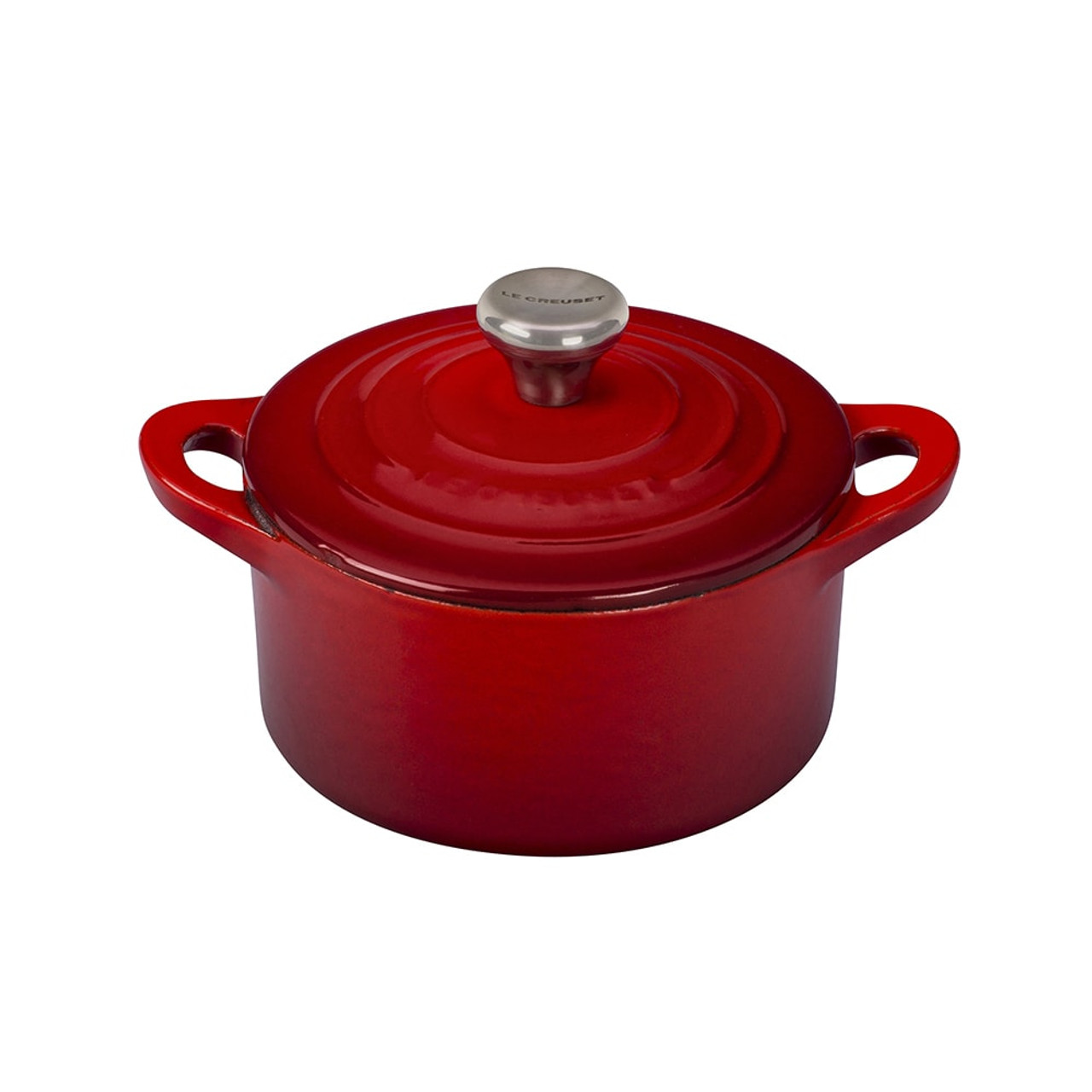 LE CREUSET CERISE RED CAST IRON ROASTER PAN W/ LID 3 QT RECTANGULAR COCOTTE