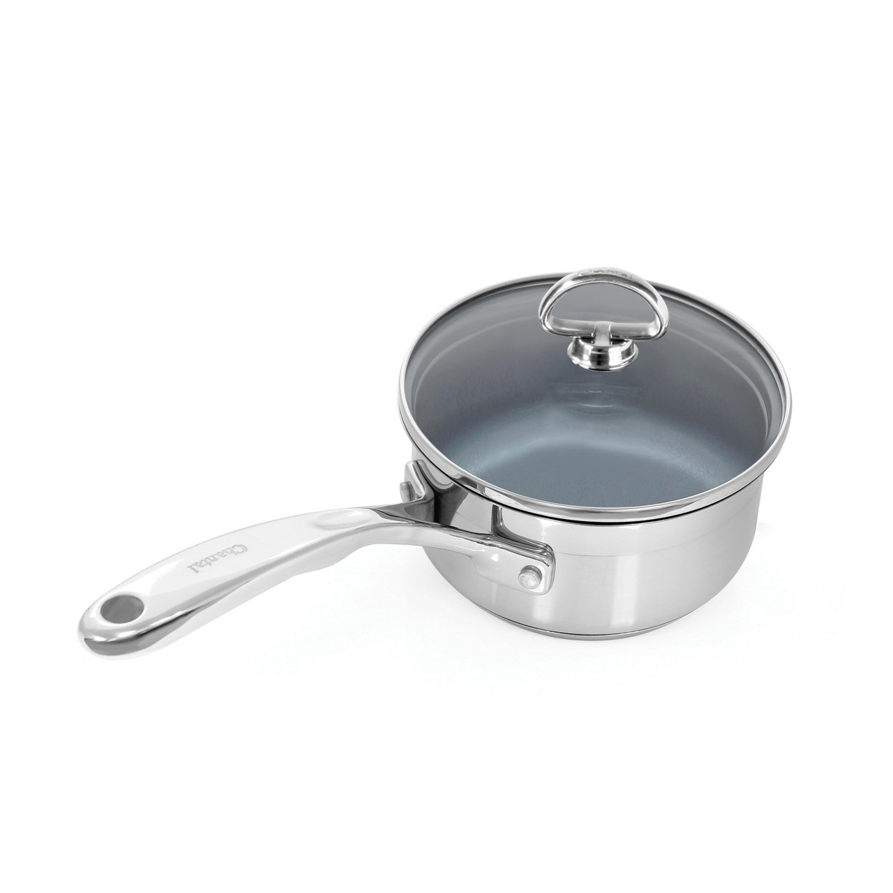 Chantal Induction 21 Steel 1 qt. Saucepan w/ Ceramic Coating and Glass Lid