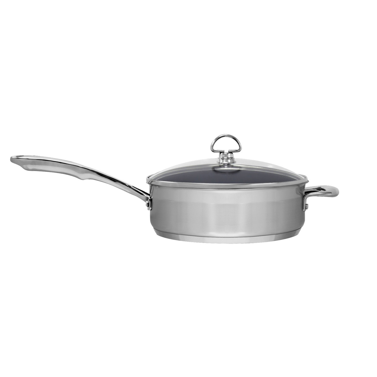 Chantal Induction 21 Ceramic Coated Steel 5 Quart Saute Skillet with Glass Lid