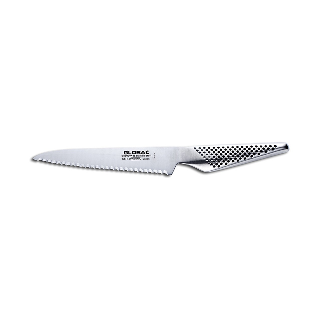 Global Classic Chef Peeler Serrated Utility Knives, Set of 3