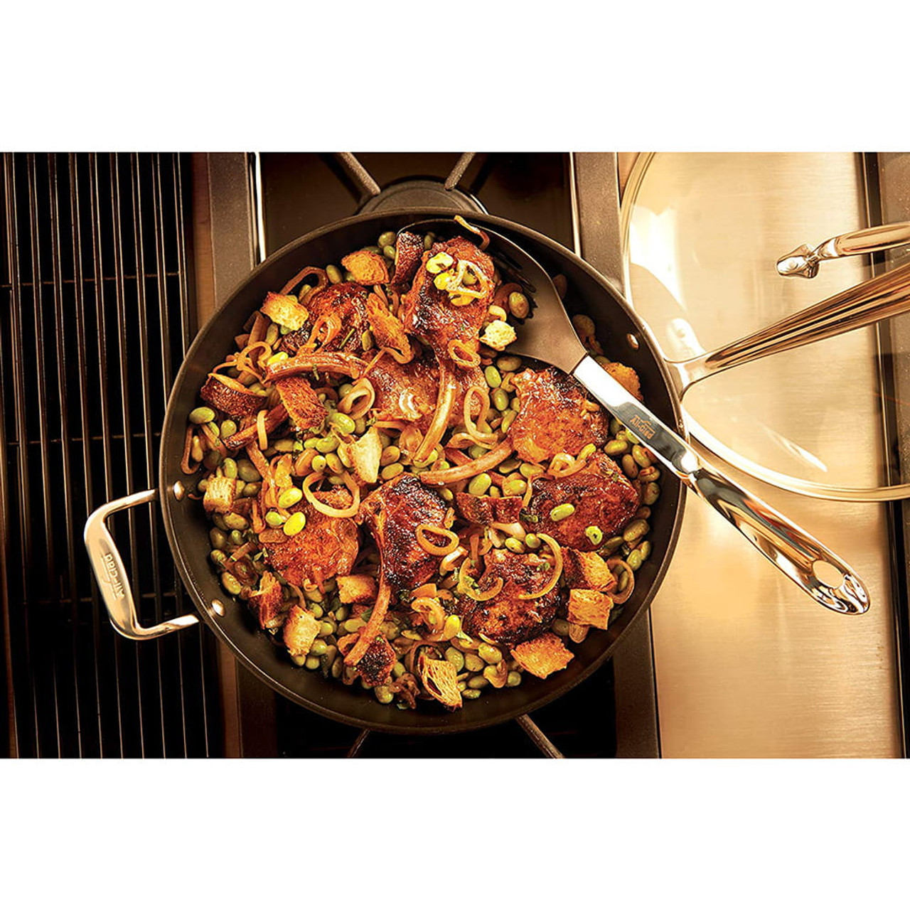 All-Clad HA1 Hard-Anodized Non-Stick 12 Chef's Pan with Lid + Reviews