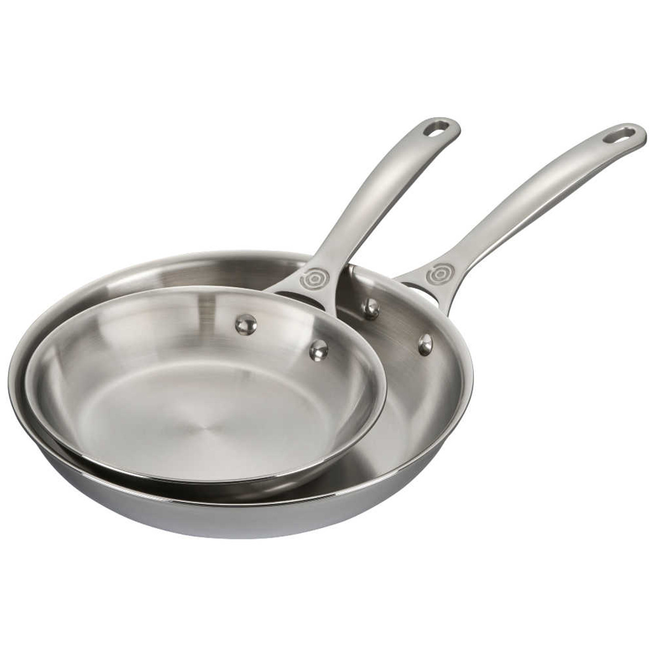 Le Creuset 10 Inch Stainless Steel Fry Pan with Glass Lid SS Knob Kit
