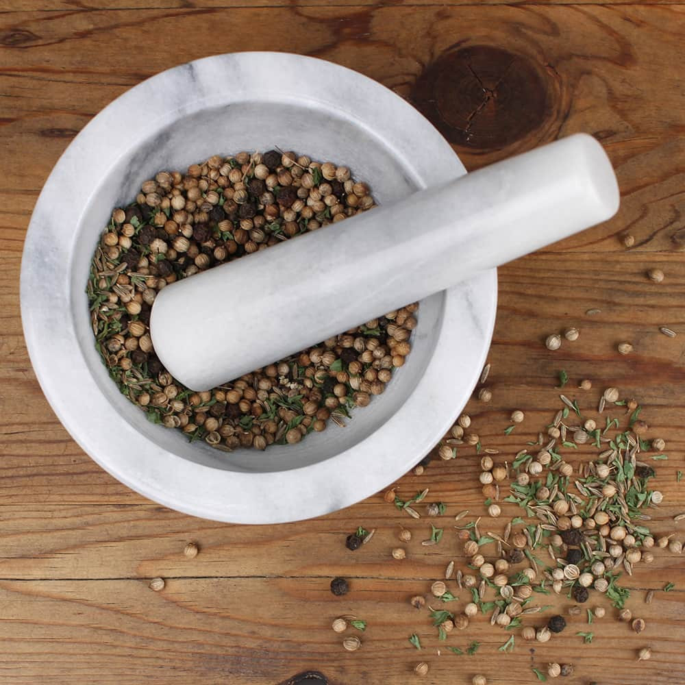 White Marble Mortar and Pestle - Thumbnail 3