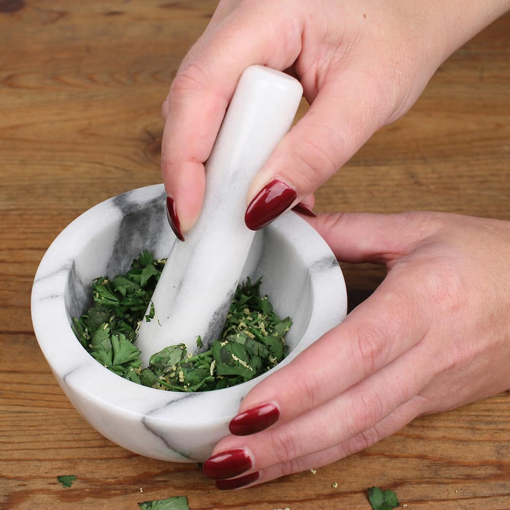 White Marble Mortar and Pestle - Thumbnail 5