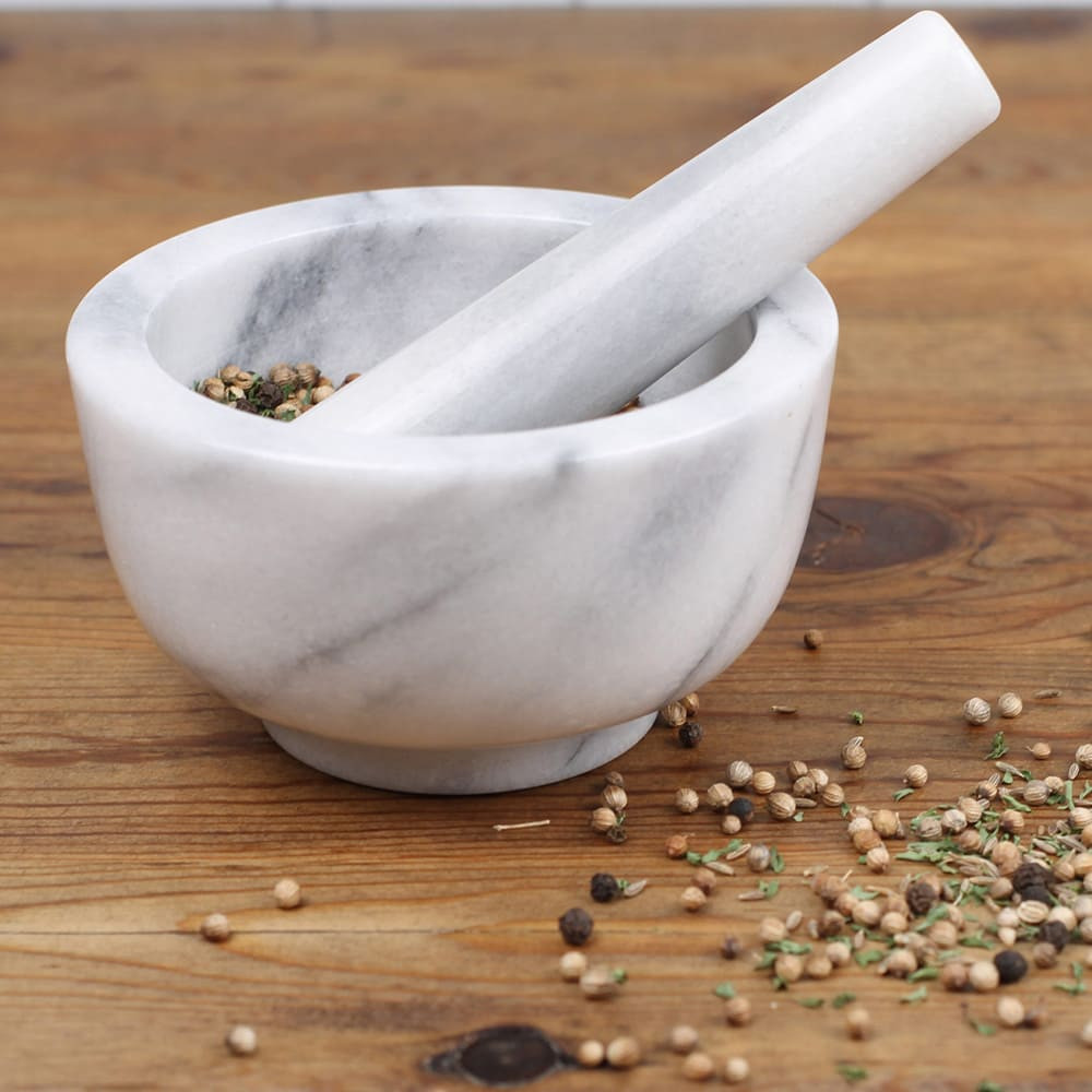 White Marble Mortar and Pestle - Thumbnail 2