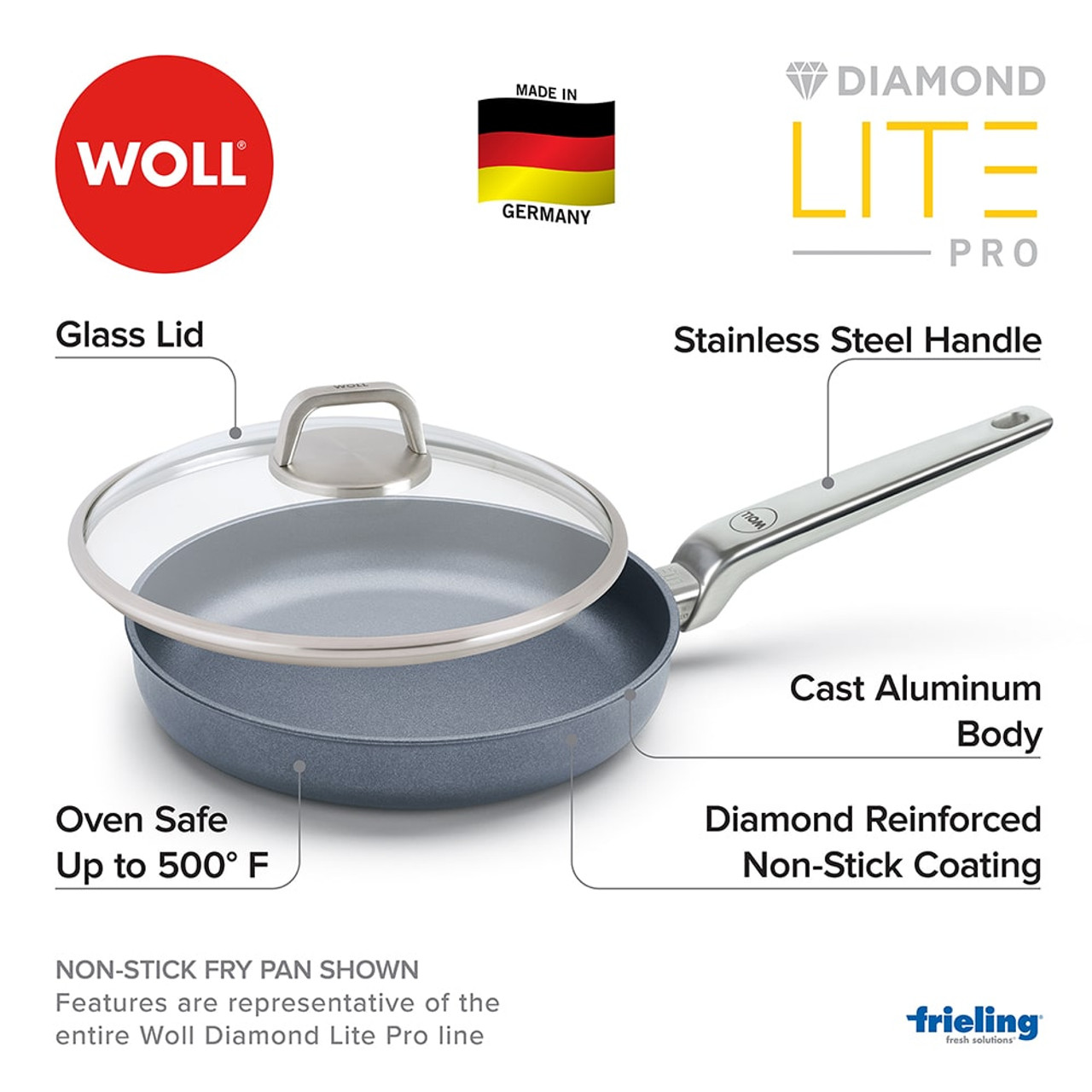 Non Stick Griddle Pan, 'Diamond Lite' by WOLL