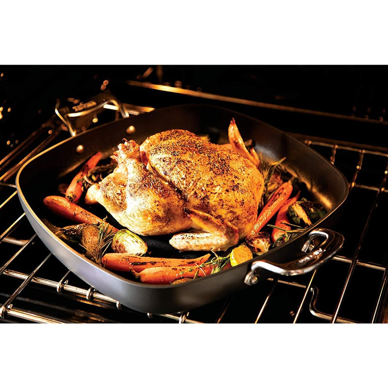 Essentials Nonstick Cookware, Simmer & Stew Square Pan with lid and trivet,  5 quart