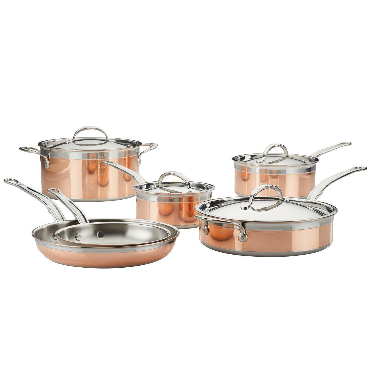 White and Copper Kitchen Utensils - 18 PC Copper Cooking Utensils Set  Includes Copper Utensil Holder, White & Copper Measuring Cups and Spoons,  Rose