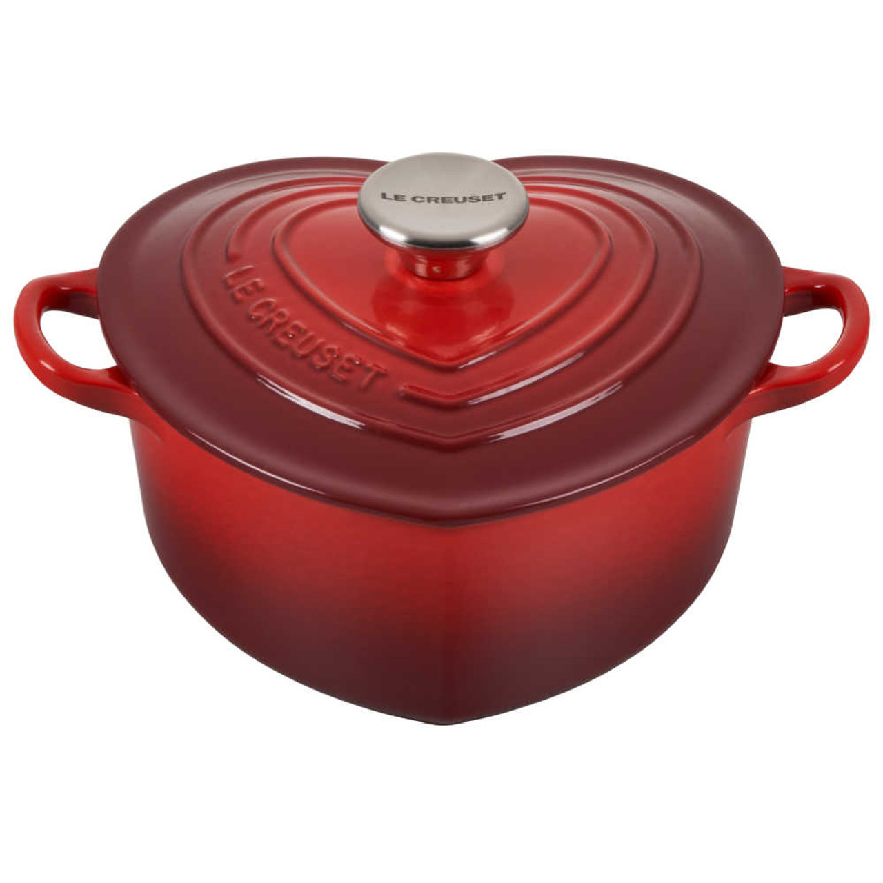 French Le Creuset Cocotte Ceramic Bell Pepper Red & Orange
