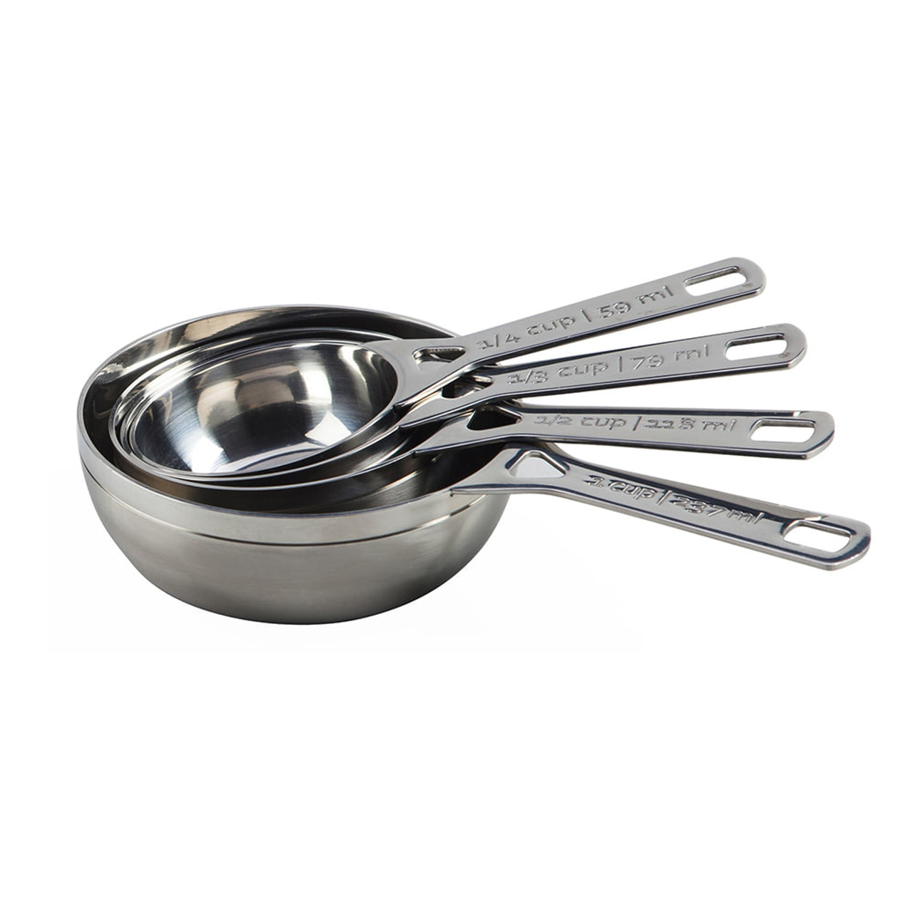 All-Clad Stainless-Steel Measuring Cups & Spoons  Stainless steel measuring  cups, Measuring cups, Measuring cups & spoons