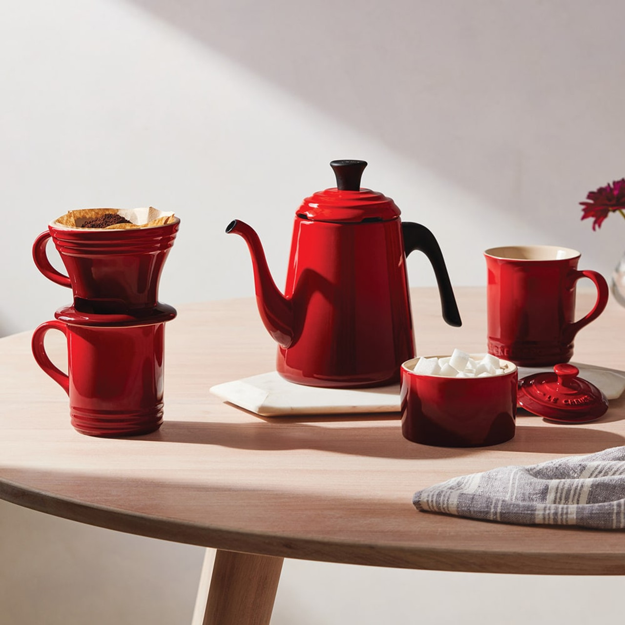 Le Creuset Pour Over Coffee Cone in Cerise