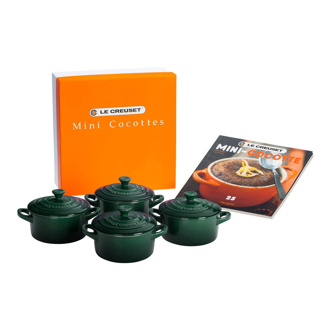 Le Creuset Mini Cocottes in Artichaut With Cookbook