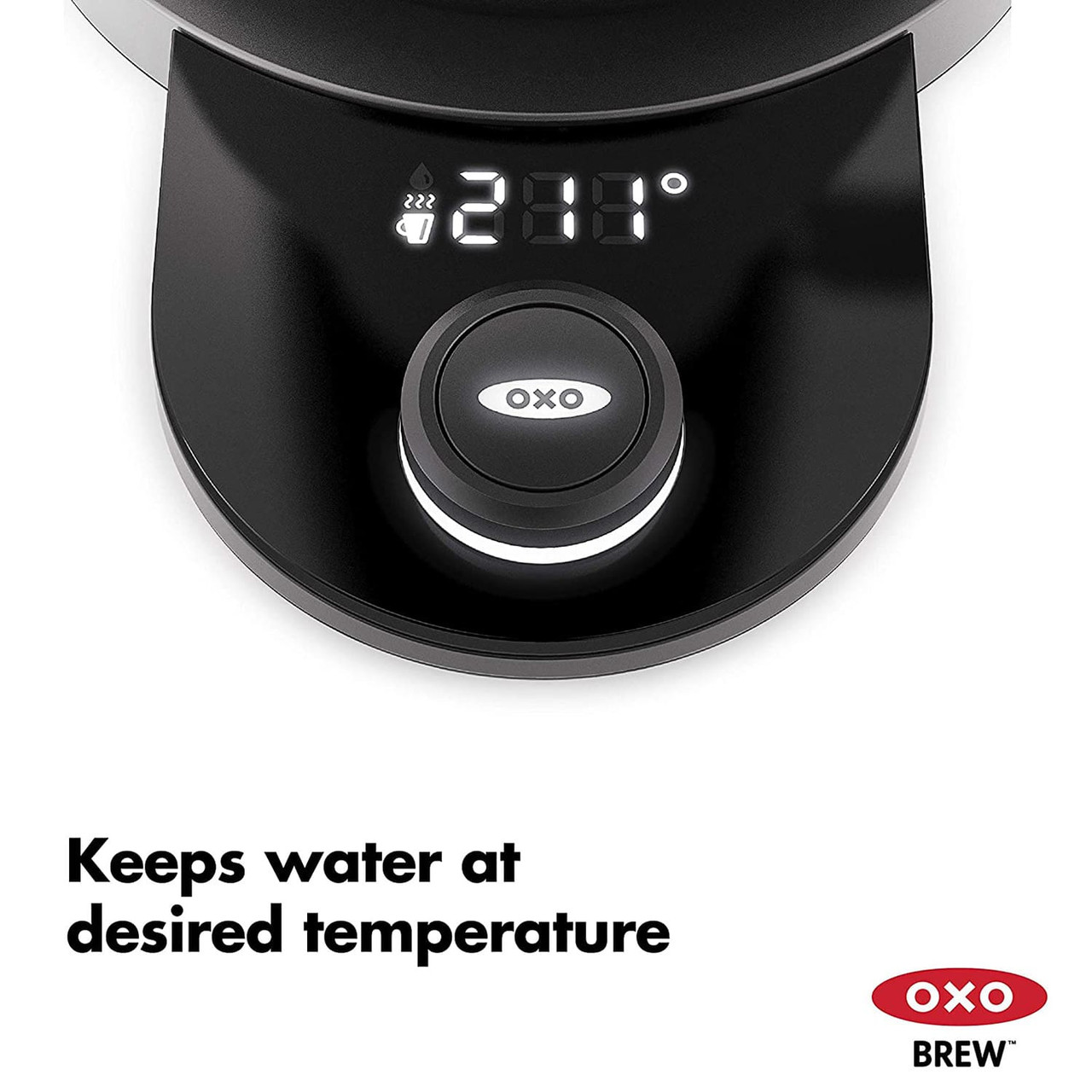 OXO BREW Black Stainless Steel Adjustable Temperature Kettle