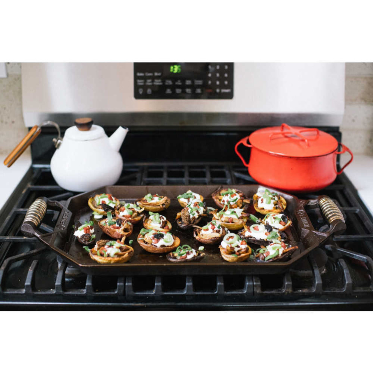 Cast Iron Double Burner Griddle, Blacklock Collection