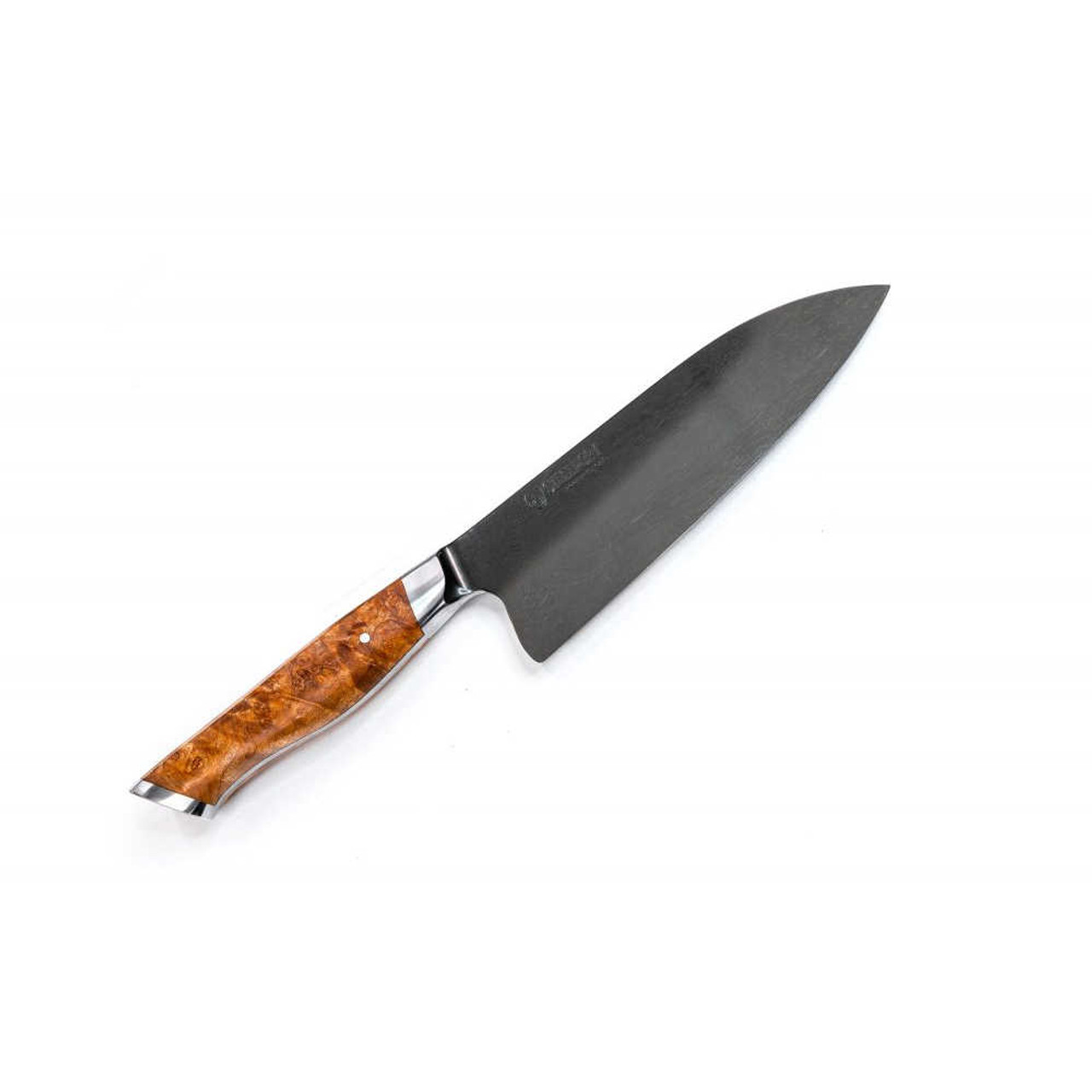 6 Vegetable Cleaver with Black & Orange Maple Burl - Der Artisan Handmade  Kitchen Knives