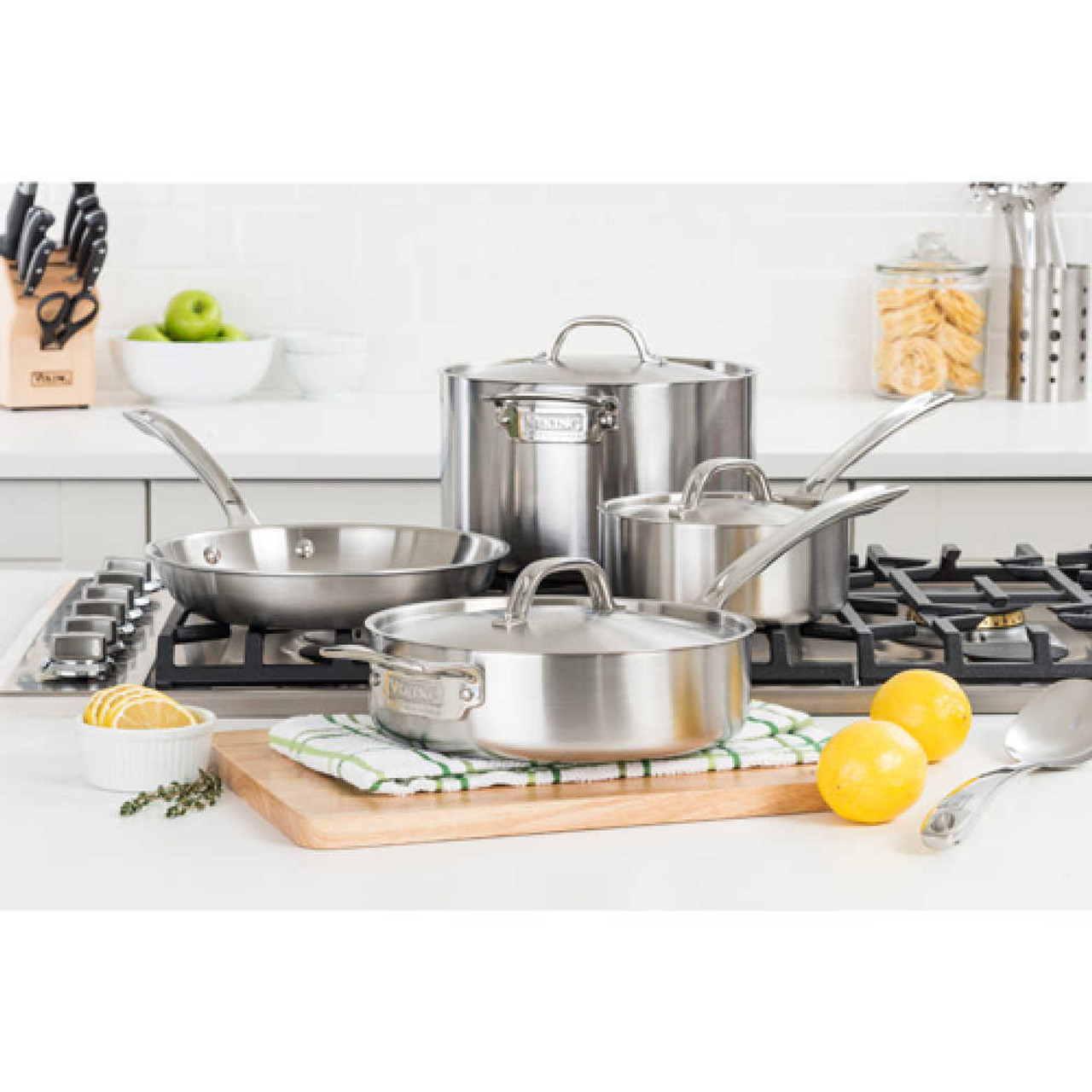 Viking Cookware Set - 13 Piece - Professional 5-Ply Stainless Steel