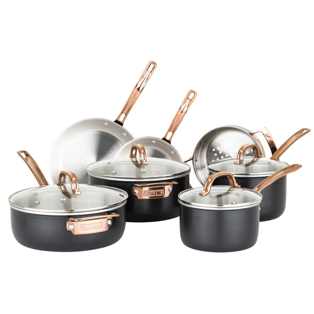 Viking Matte Black and Copper 11-Piece Cookware Set
