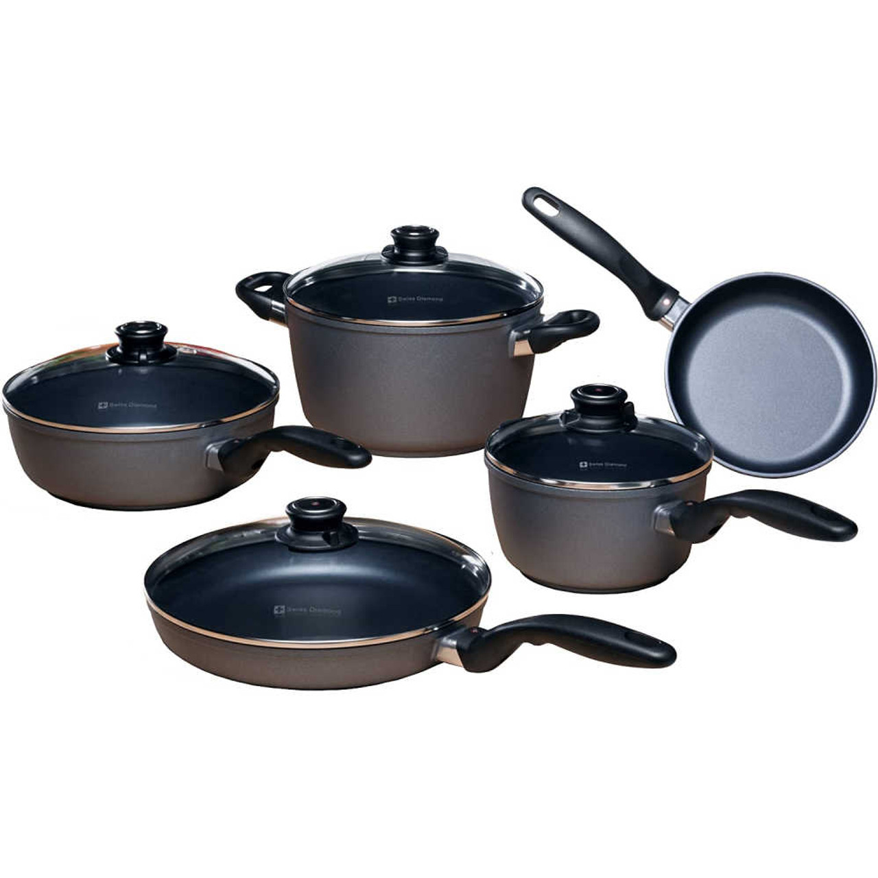 Swiss Diamond HD Classic Nonstick 9-Piece Cookware Set