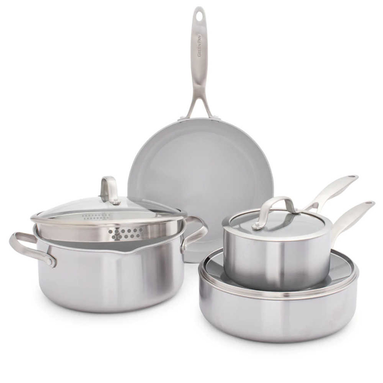 Chantal Induction 21 7 piece Stainless Steel Cookware set with Ceramic  Non-Stick Coating