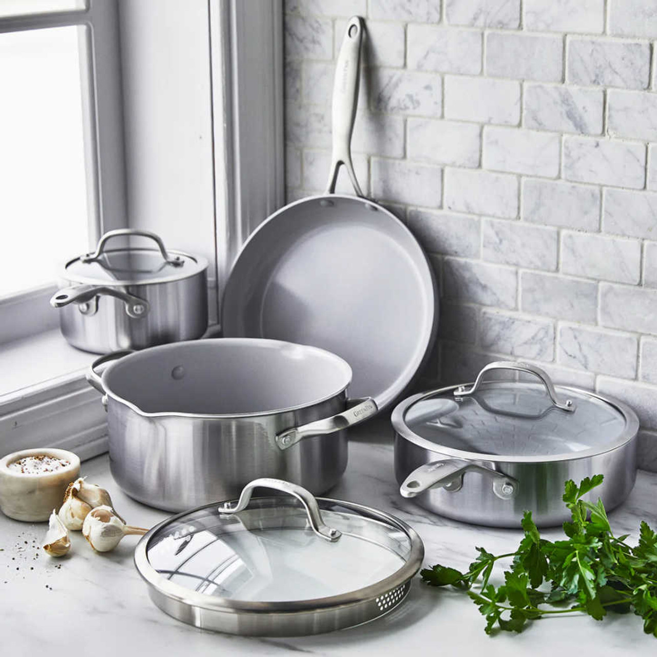 D3 Stainless 7 Piece Pots and Pans Cookware Set