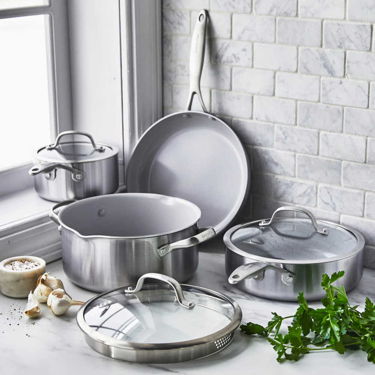 Greenpan 10-Piece Venice 5-in Ceramic Cookware Set with Lid in the