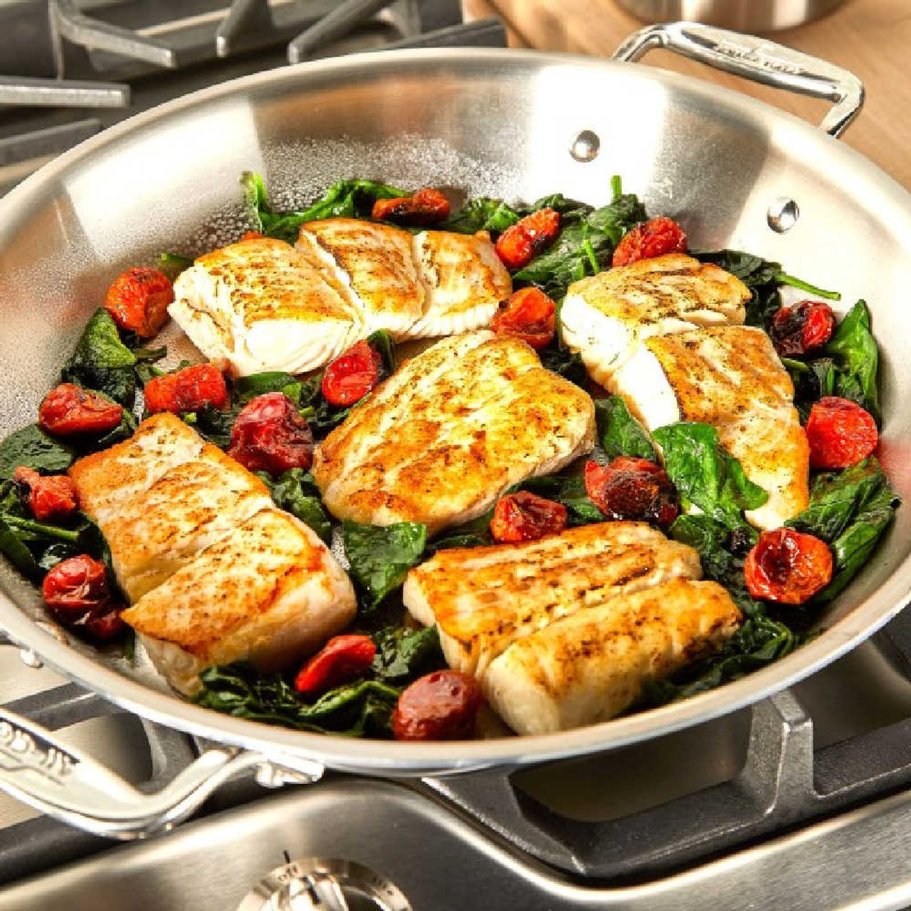 All-Clad d5 Stainless-Steel Essential Pan  Braised chicken, Food, Chicken  and vegetables