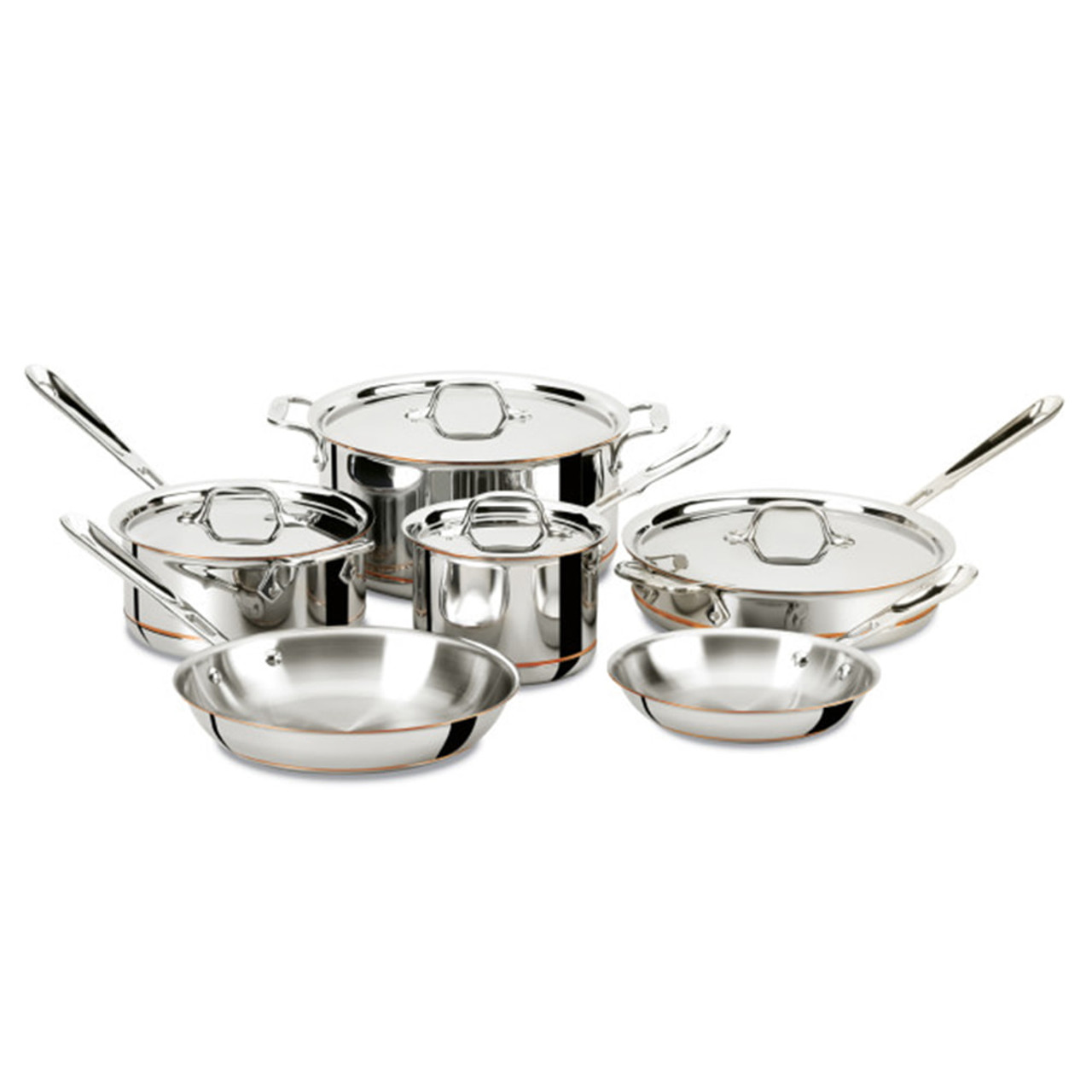 All-Clad D3 3-Ply Stainless Steel Cookware Set 7 Piece Induction Oven  Broiler Safe 600F Pots and Pans Silver
