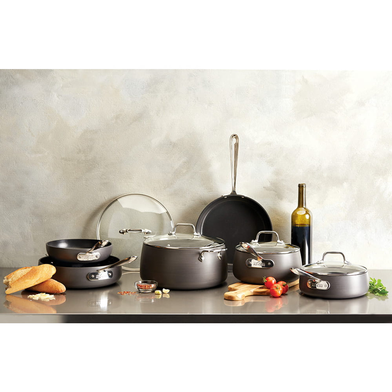 All-Clad HA1 Nonstick Set of 3 Skillets