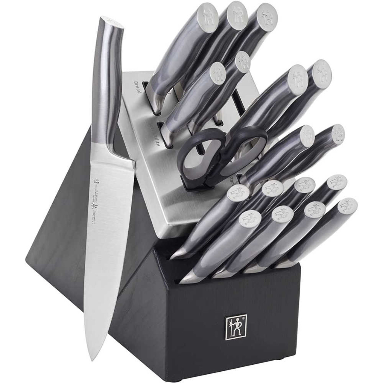 J.A. Henckels International Solution 12- Piece Knife Block Set, Black/Silver