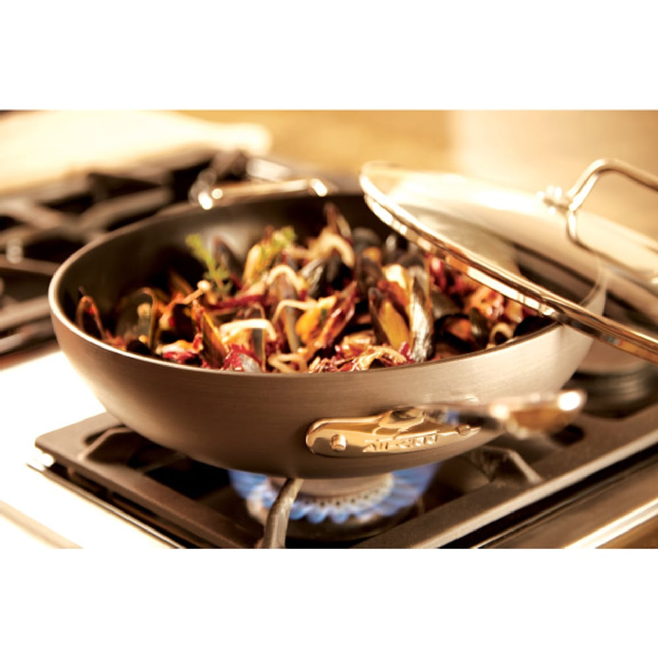 All-Clad HA1 Hard Anodized Nonstick Cookware, Fry Pan with lid, 12 inch