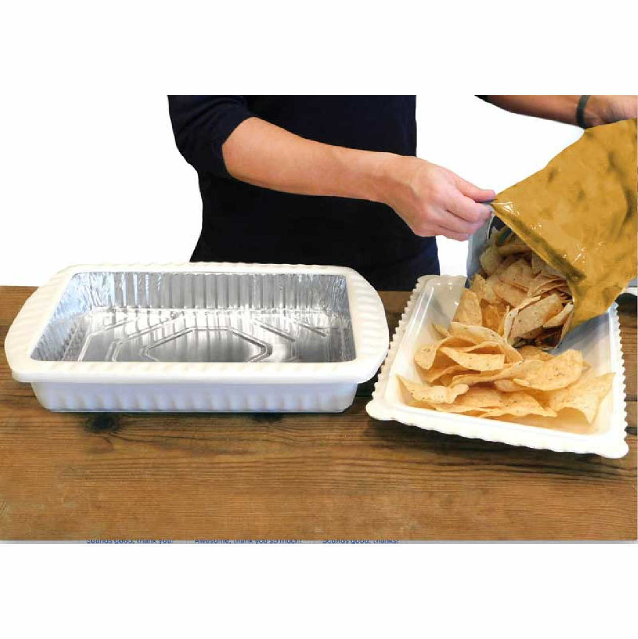 Foil Decor Serving and Casserole Carrier for 9x13 Foil Pans,  Heat Resistant w/Handles, Lid Locks in Place for Safe and Easy Carrying, Lid  Doubles as a Serving Dish, 2 Aluminum Pans