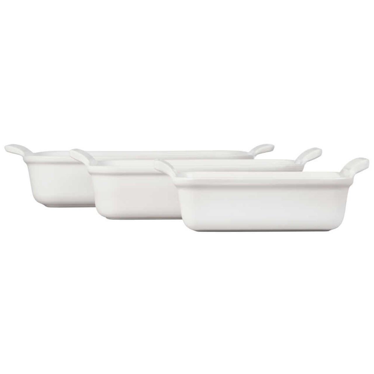 Le Creuset Heritage Set of 3 Rectangular Dishes - White