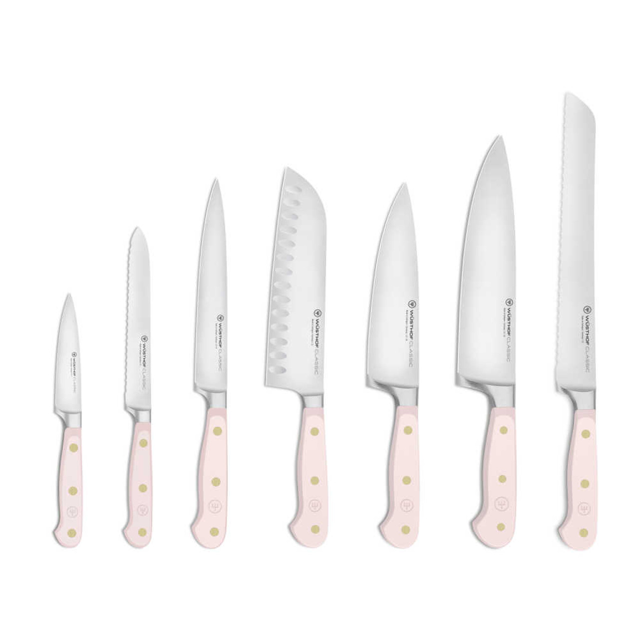 6 Piece Stainless Steel Kitchen Knife Set Pink with Knives Stand