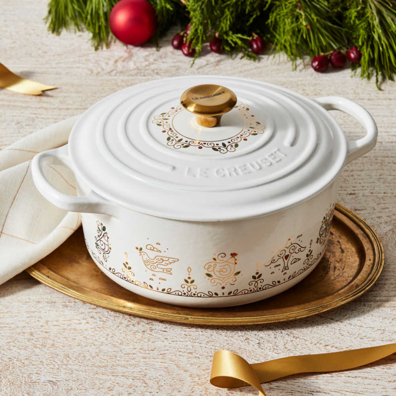 Le Creuset's New Collection Is White And Gold