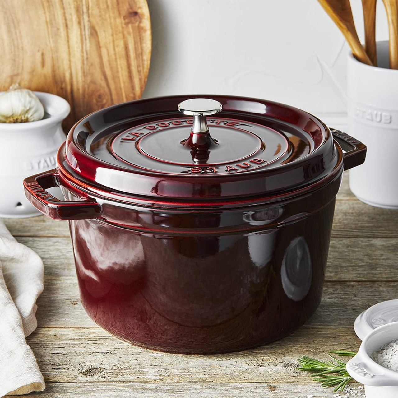 Staub Cast Iron Tall Cocotte in Grenadine