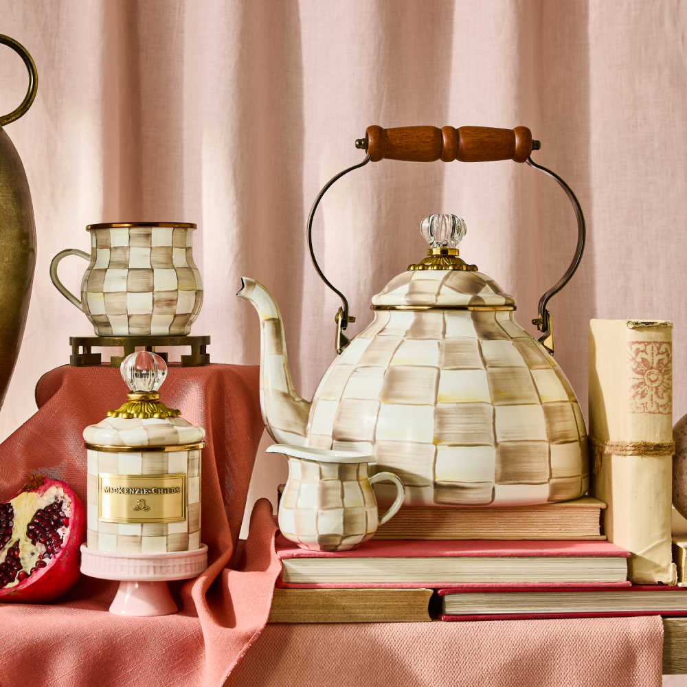 Tea Set Mackenzie Childs Qt Tea Kettle MacKenzie-Childs Mocha