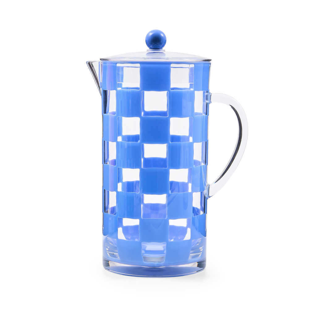 Blue Check Acrylic Pitcher - Thumbnail 2