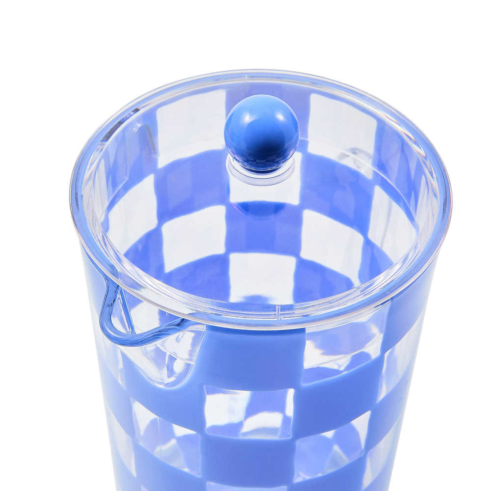 Blue Check Acrylic Pitcher - Thumbnail 3