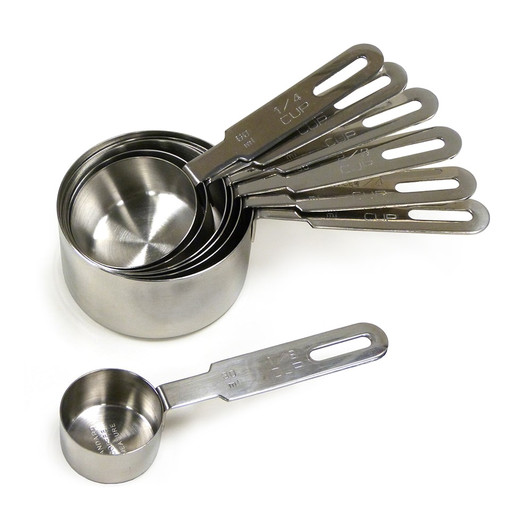 RSVP Dry Measuring 1/2 Cup/Cp Scoop Stainless Steel Baking Tool Handles  (2-Pack) for sale online