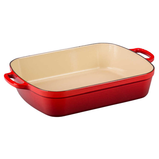 Le Creuset 9.75 Signature Deep Round Grill Pan (Cerise)