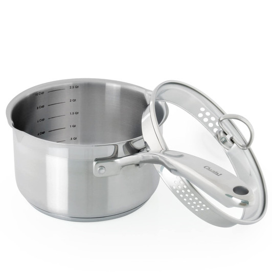 Chantal Induction 21 Steel Saucepan With Pour Spout and Strainer
