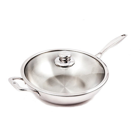 Swiss Diamond Premium Clad 11 Stainless Saute Pan with Glass Lid