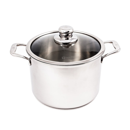 Swiss Diamond Premium Steel 4.6 qt Stainless Saute Pan - Induction