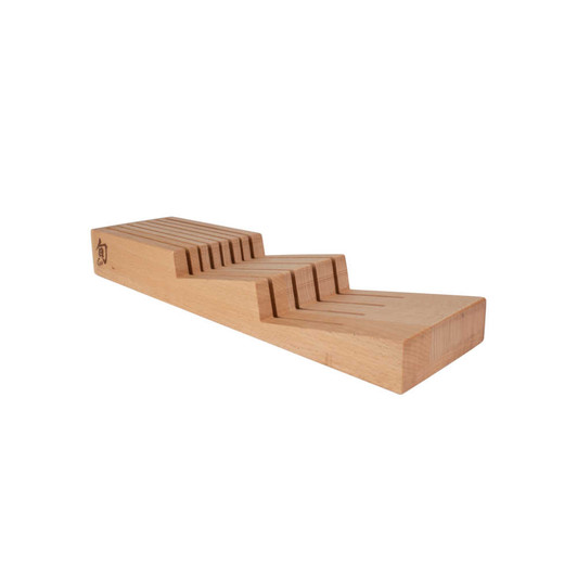 Shun In-Drawer Beechwood Knife Tray, 7-Slot