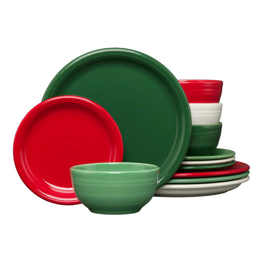 Fiesta 12-Piece Christmas Mixed Colors Bistro Set