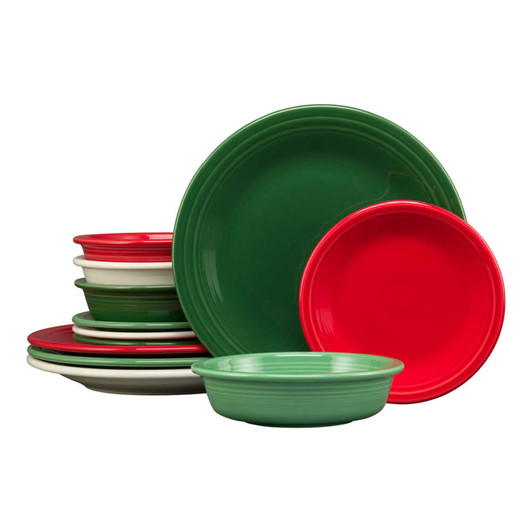 Fiesta 12-Piece Holiday Mixed Colors Classic Set