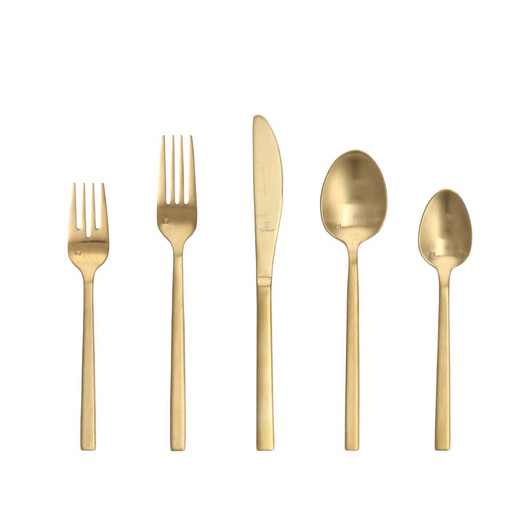 Fortessa Arezzo Brushed Gold 20-Piece Flatware Set