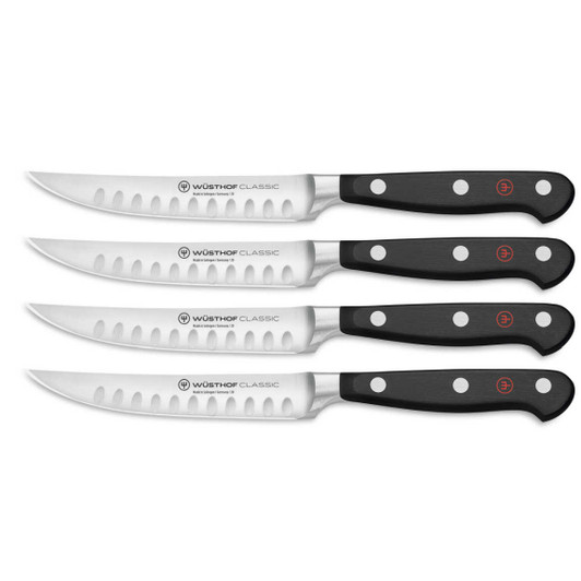 Wusthof Classic 4-Piece Hollow Edge Steak Knife Set