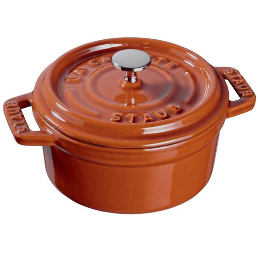 Staub Cast Iron 4-qt Round Cocotte - Burnt Orange, Made in France